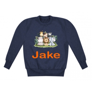 Safari Animals Any Name Childrens Sweatshirt / Jumper