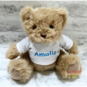 Personalised Teddy Bear - Small 8 Inch Keel Toys Eco Sherwood Teddy Bear - Printed T-Shirt - Any Photo, Name / Text or Custom Message