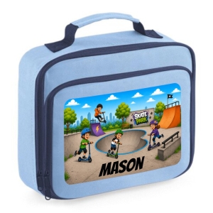 Personalised Skate Park Printed Kids Children's School Lunch Box Cooler Bag