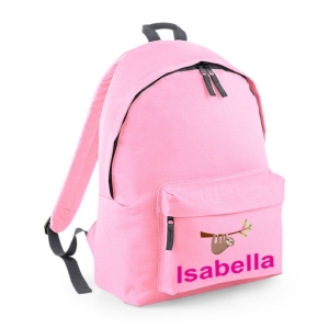 Personalised Sloth Any Name Printed Kids Children's School Nursery Backpack Rucksack Bag