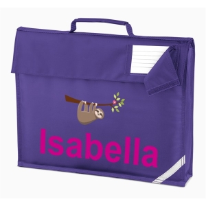 Personalised Sloth Any Name Printed Kids Children's School Nursery Book Bag