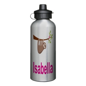 Personalised Children's 600ml Sport Water Drinks Bottle - Any Kids Name - Sloth Design