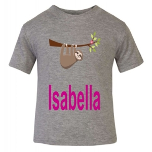 Sloth Any Name Childrens Printed T-Shirt