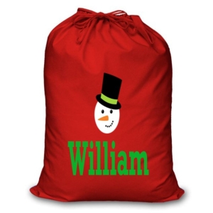 Snowman Any Name Printed Christmas Sack