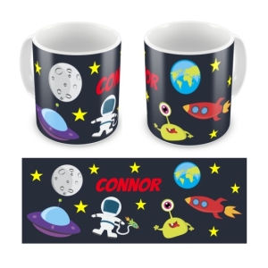 Personalised Kid's Children's 10oz Mugs / Cups - Outer Space Any Name Design