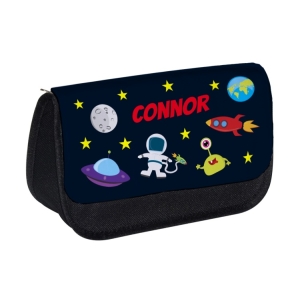 Personalised School Pencil Case For Kids Children featuring Outer Space Any Name Printed Design