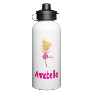 Personalised Children's 600ml Sport Water Drinks Bottle - Any Kids Name - Ballet Dancer / Ballerina Design
