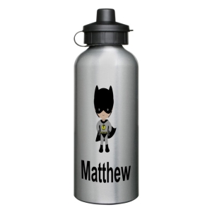 Personalised Children's 600ml Sport Water Drinks Bottle - Any Kids Name - Superhero Bat Boy Design