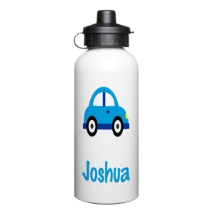 Personalised Children's 600ml Sport Water Drinks Bottle - Any Kids Name - Car Design
