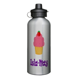 Personalised Children's 600ml Sport Water Drinks Bottle - Any Kids Name - Cupcake Design