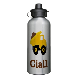 Personalised Children's 600ml Sport Water Drinks Bottle - Any Kids Name - Dump Truck Design