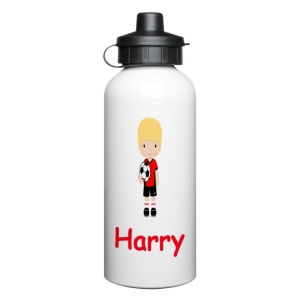 Personalised Children's 600ml Sport Water Drinks Bottle - Any Kids Name - Football Player Design