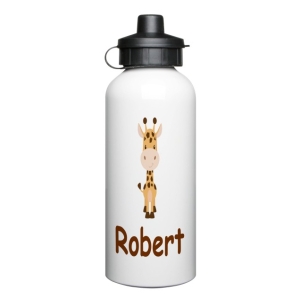 Personalised Children's 600ml Sport Water Drinks Bottle - Any Kids Name - Giraffe Design