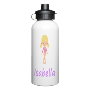 Personalised Children's 600ml Sport Water Drinks Bottle - Any Kids Name - Gymnast Design