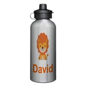 Personalised Children's 600ml Sport Water Drinks Bottle - Any Kids Name - Lion Design
