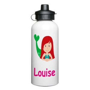 Personalised Children's 600ml Sport Water Drinks Bottle - Any Kids Name - Mermaid Design