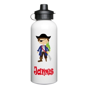 Personalised Children's 600ml Sport Water Drinks Bottle - Any Kids Name - Pirate Design