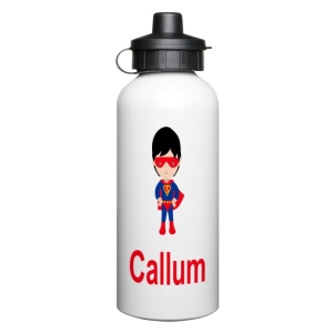 Personalised Children's 600ml Sport Water Drinks Bottle - Any Kids Name - Superhero Boy