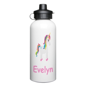 Personalised Children's 600ml Sport Water Drinks Bottle - Any Kids Name - Unicorn Design