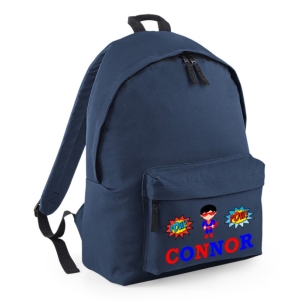 Personalised Superhero Boy Any Name Printed Kids Children's School Nursery Backpack Rucksack Bag