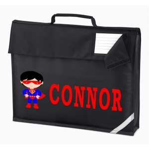 Personalised Superhero Boy Any Name Printed Kids Children's School Nursery Book Bag