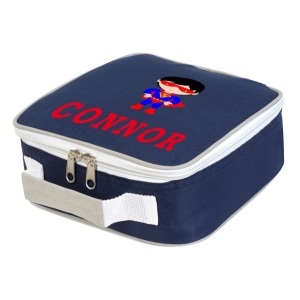 Personalised Superhero Boy Any Name Printed Kids Children's School Lunch Box Cooler Bag