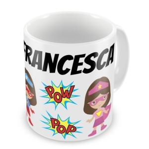 Superheroes Girls + Name Mug