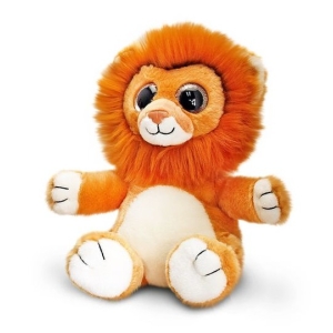 Personalised Teddy Bears - Large 14 Inch 38cm Sparkle Eyes The Lion Teddy Bear by Keel Toys - Printed on a white T-Shirt - Any Name / Text or Custom Message