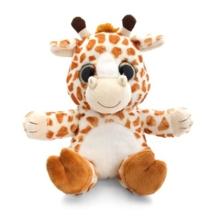 Personalised Teddy Bears - Large 14 Inch 37cm Sparkle Eyes The Giraffe Teddy Bear by Keel Toys - Printed on a white T-Shirt - Any Name / Text or Custom Message
