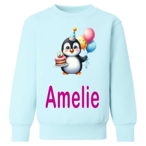 Birthday Penguin Any Name Childrens Sweatshirt / Jumper