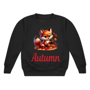 Fox with Leaves Any Name Childrens Sweatshirt / Jumper
