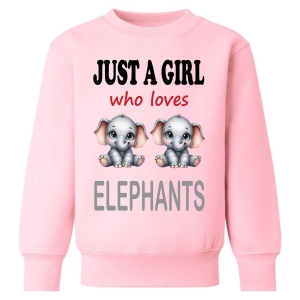 Just a Boy / Girl who loves ELEPHANTS Childrens Sweatshirt / Jumper