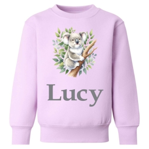 Koala in Tree Watercolour Any Name Childrens Sweatshirt / Jumper