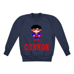 Superhero Boy Any Name Childrens Sweatshirt / Jumper