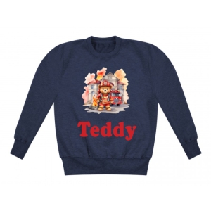 Fireman Teddy Watercolour Any Name Childrens Sweatshirt / Jumper