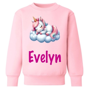 Unicorn Sleeping on Cloud Any Name Childrens Sweatshirt / Jumper