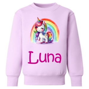 Unicorn Rainbow Any Name Childrens Sweatshirt / Jumper