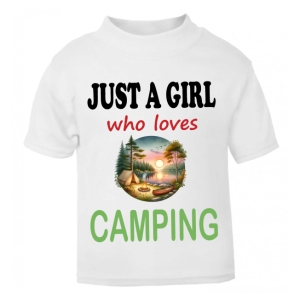 Just a Boy / Girl who loves CAMPING Childrens Printed T-Shirt