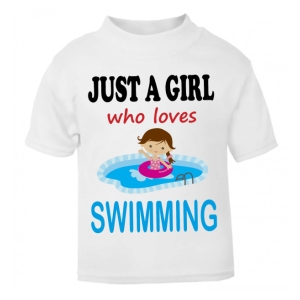 Just a Girl who loves SWIMMING Childrens Printed T-Shirt
