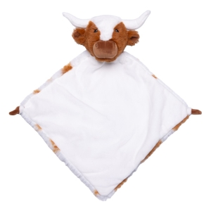 Personalised Baby Comfort Blanket - 13 Inch Lone Star Texas Longhorn Blankie / Comforter - Embroidered Any Name / Text