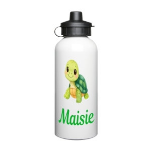 Personalised Children's 600ml Sport Water Drinks Bottle - Any Kids Name - Tortoise Design