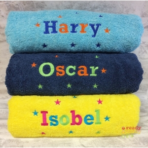 Personalised Bath Towels for Kids - Stars