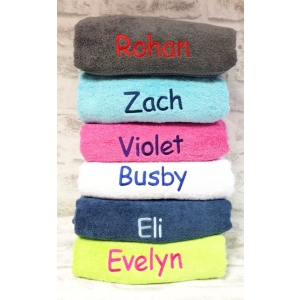 Personalised Name Only Embroidered Bath Towel for Children