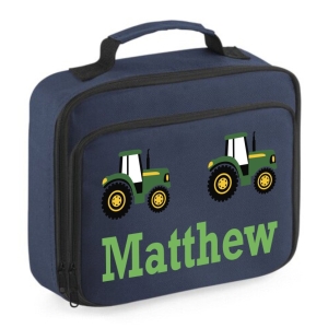 Personalised Tractor Printed Kids Children's School Lunch Box Cooler Bag