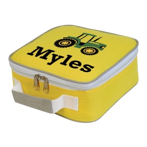 Personalised Tractor Any Name Printed Kids Children's School Lunch Box Cooler Bag