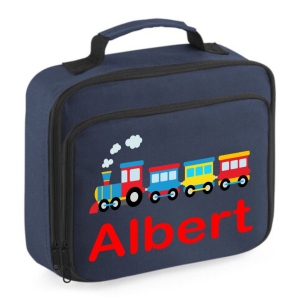 Personalised Train Printed Kids Children's School Lunch Box Cooler Bag