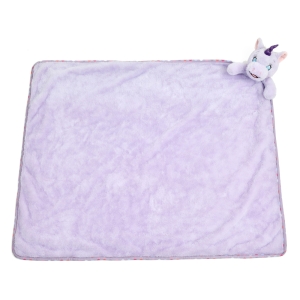 Personalised Embroidered Any Name Starflower The Lilac Unicorn 80cm x 76cm Large Baby Pram Comfort Blanket