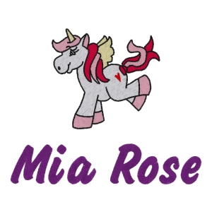 Personalised Embroidered Any Name or Text (2 Lines) + Unicorn Design Baby Cotton or Fleece Blankets