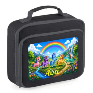 Personalised Axolotl Scene Printed Kids Children's School Lunch Box Cooler Bag
