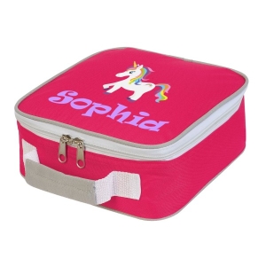 Personalised Unicorn Any Name Printed Kids Children's School Lunch Box Cooler Bag